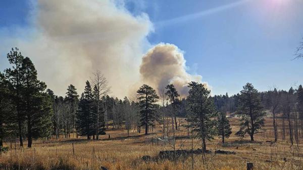 Plume of St. Charles Wildfire from Staging