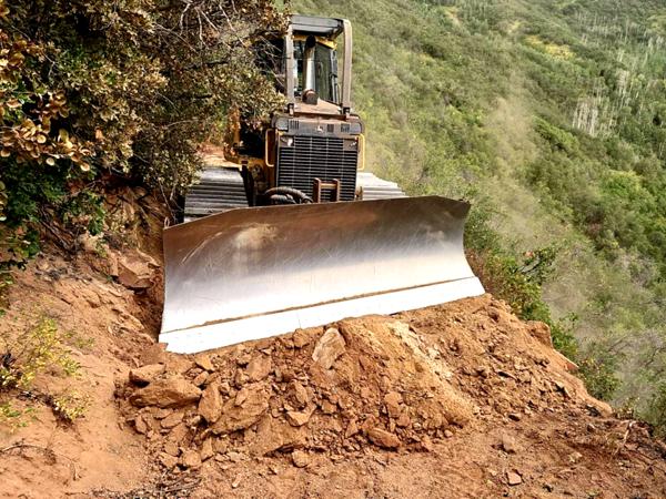 Cutting In a Road on Steep Terrain